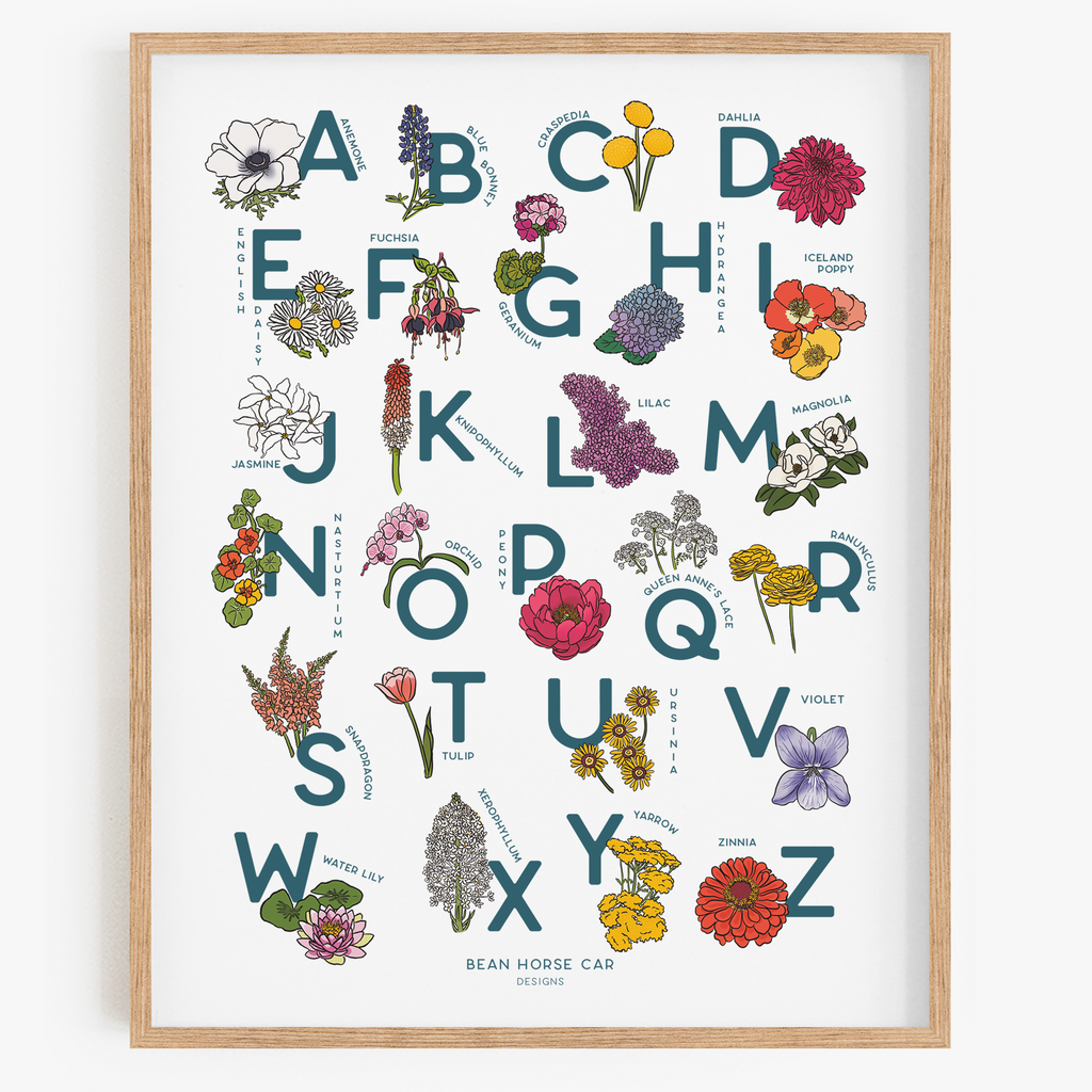 Flower Alphabet Art Print