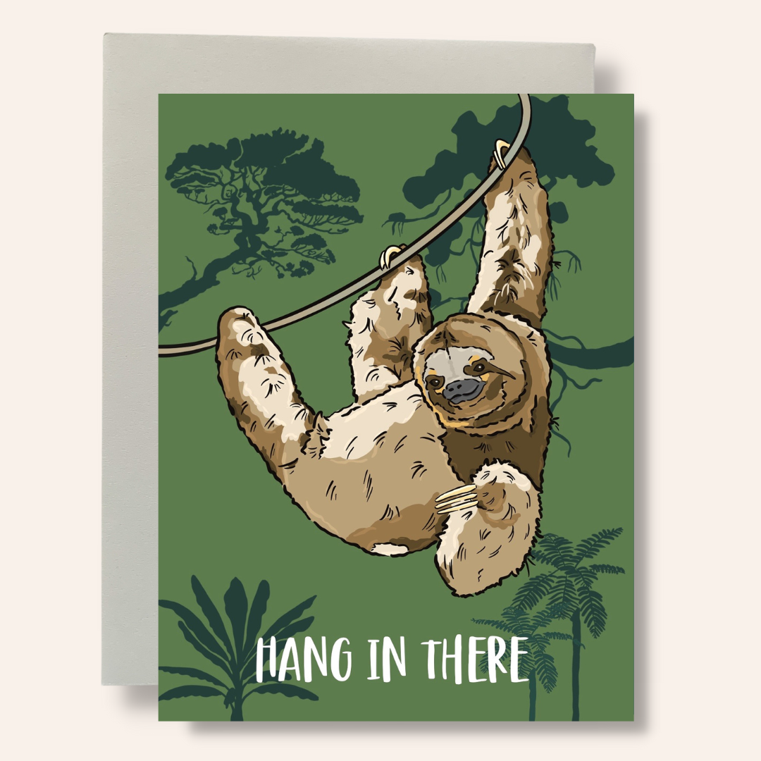 hang in there plant Hang in There Greeting Card – Bean Horse Car Designs