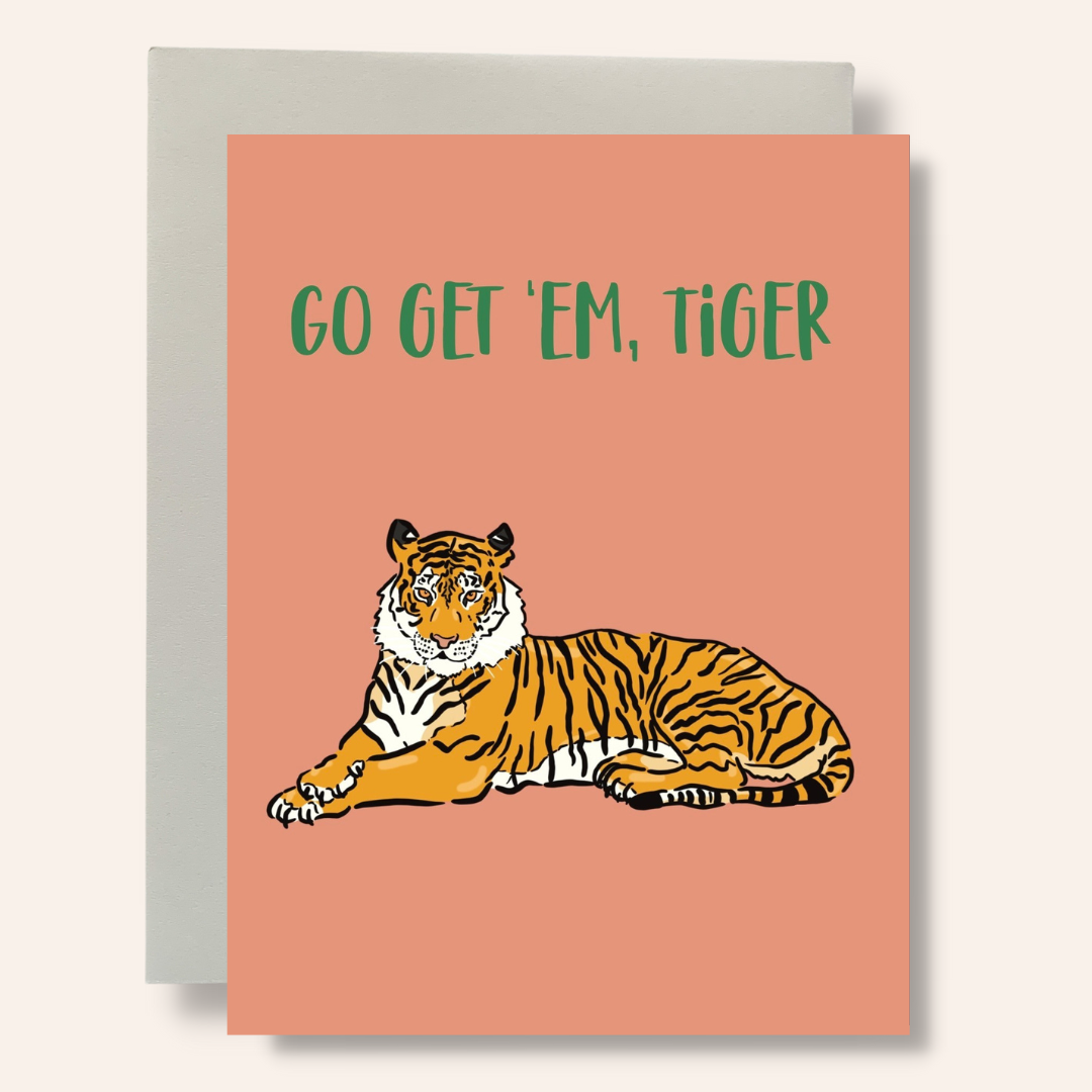 Una Imagen De Un Tigre Con Las Palabras Go Get'em Tiger Vector – Imagen