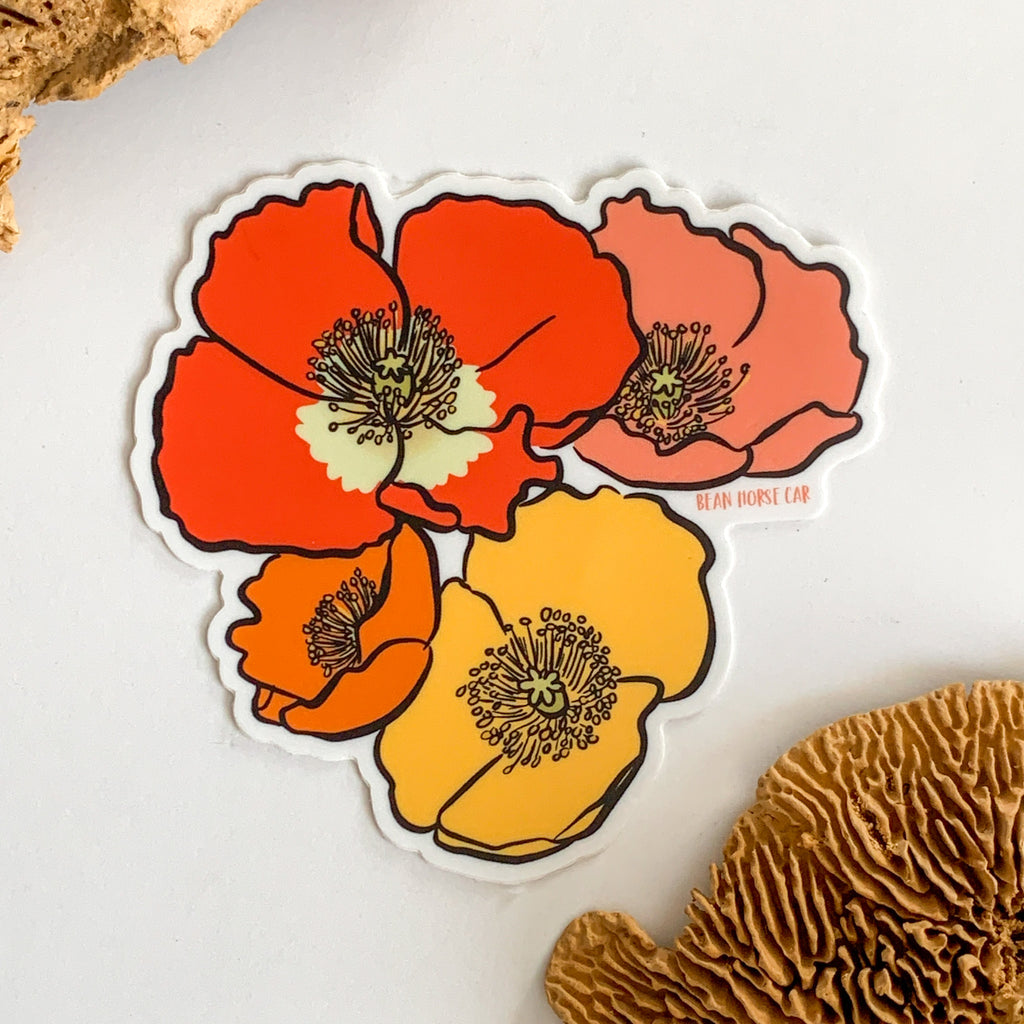 Icelandic Poppies Flower Sticker