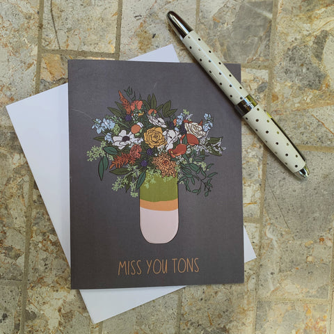 Miss You Tons Greeting Card