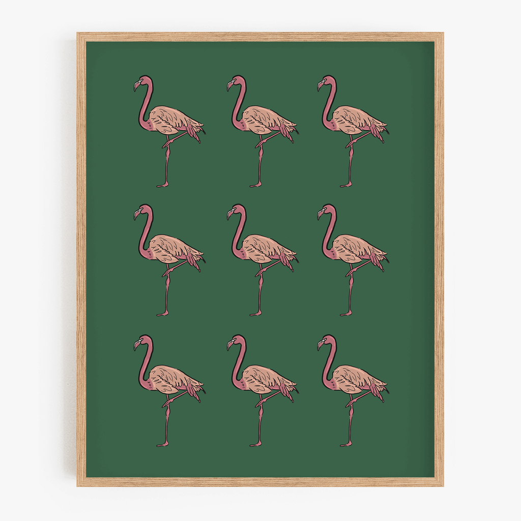 Flamingo Pattern Art Print