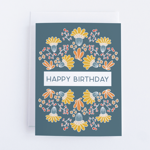 Happy Birthday - Spring Floral Greeting Card