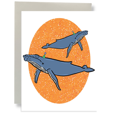 Party Humpback Whales Greeting Card