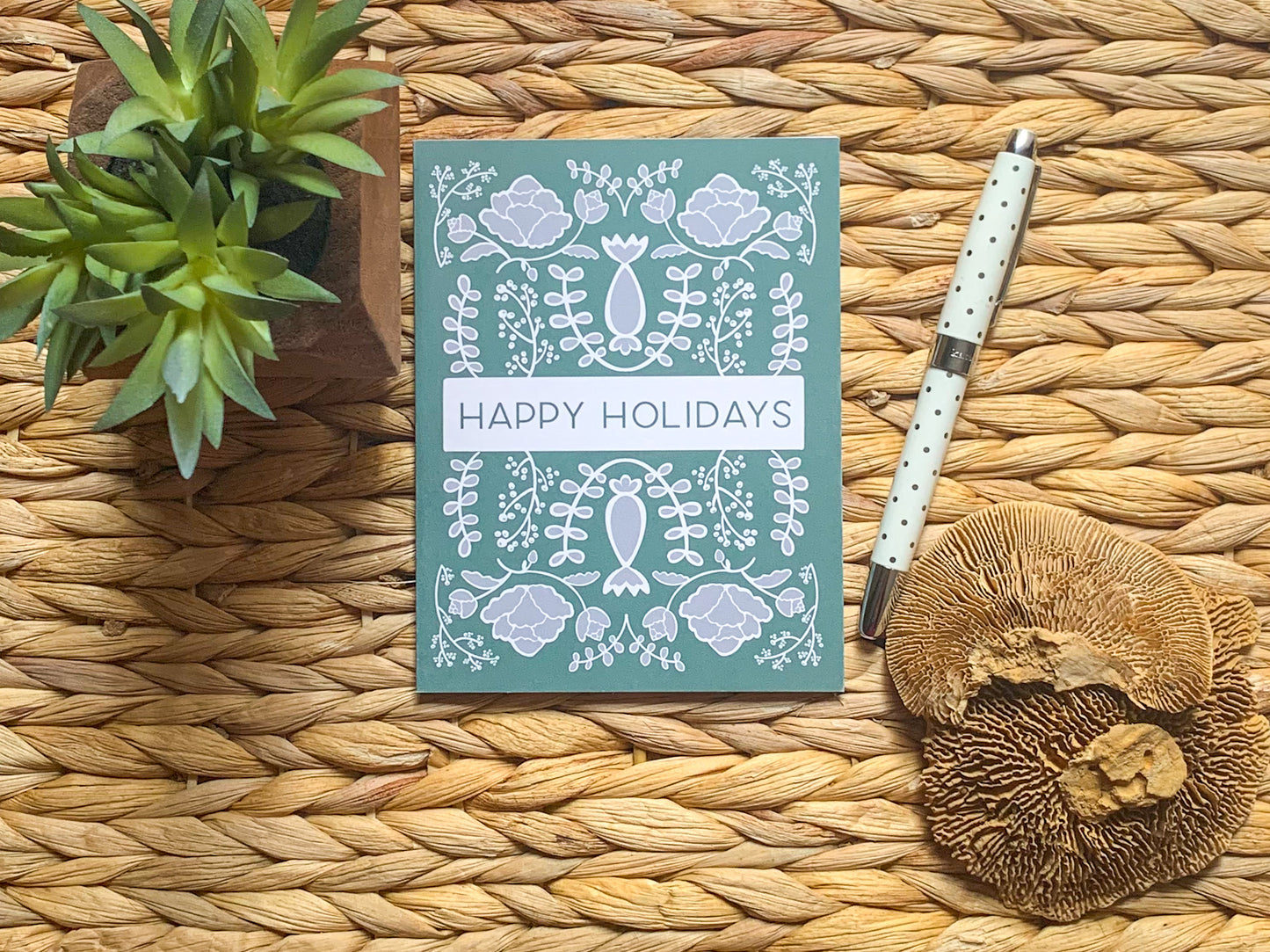 Box Set - Happy Holidays - Green Floral