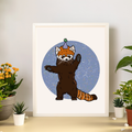 Party Red Panda Art Print