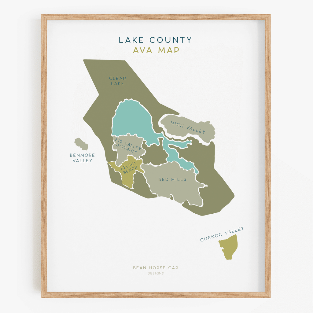 AVA Map - Lake County - Labeled Art Print