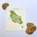 AVA Map - Lake County Labeled Art Print - North Coast Region