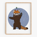 Party Red Panda Art Print