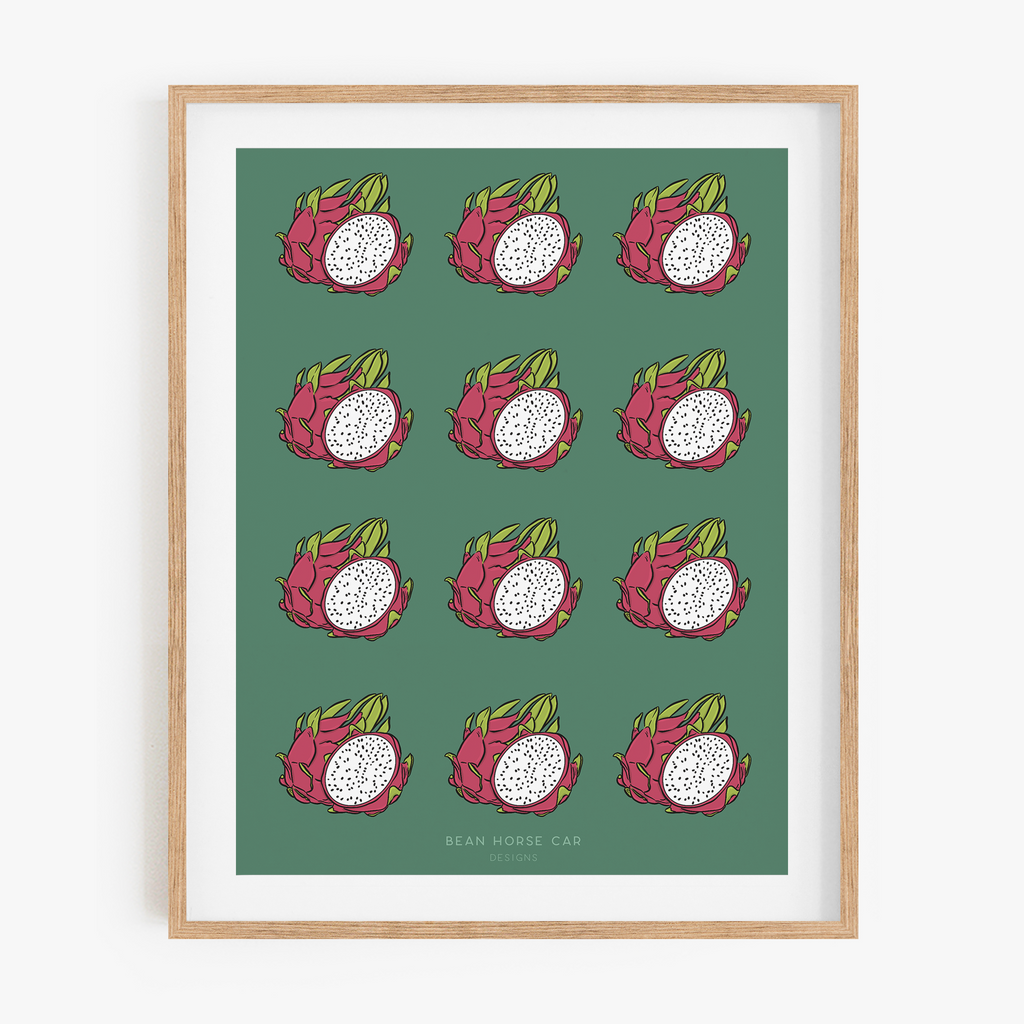 Dragon Fruit Pattern Art Print