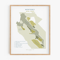 AVA Map - Monterey Labeled Art Print - Central Coast Region