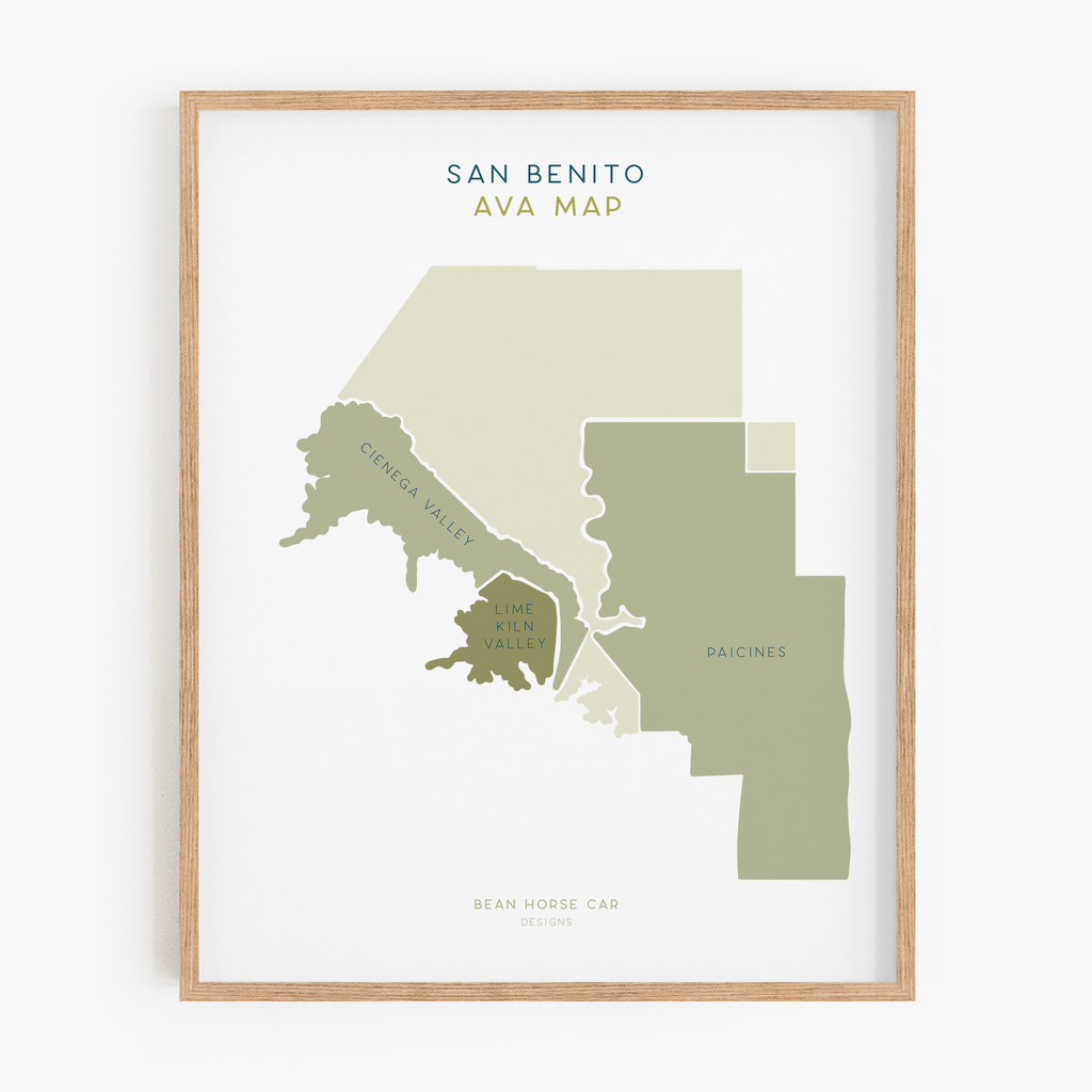 AVA Map - San Benito Labeled Art Print - Misc. CA Region
