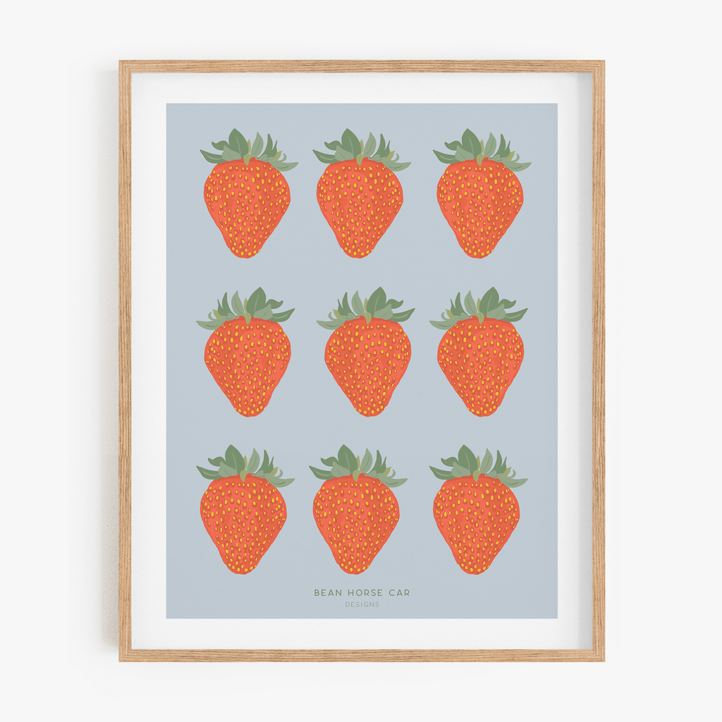 Strawberry Pattern Art Print