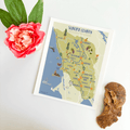Sonoma County Map - Illustrative Art Print