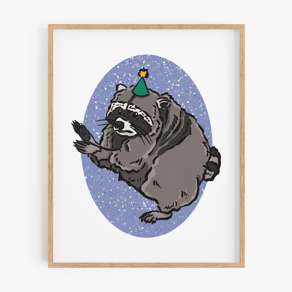 Party Jimothy the Raccoon Art Print