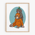 Party Punch the Monkey Art Print