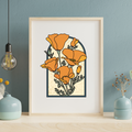 CA Poppies Arch Print