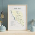 Sonoma County Map Art Print