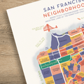 San Francisco Neighborhoods Map Art Print