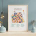 San Francisco Neighborhoods Map Art Print