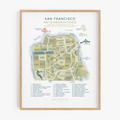 San Francisco Neighborhoods Map Art Print
