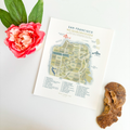 San Francisco Neighborhoods Map Art Print