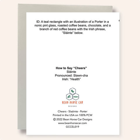 Cheers - Sláinte - Porter Greeting Card