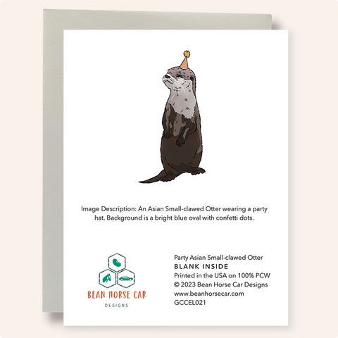 Party Asian Small-clawed Otter Greeting Card