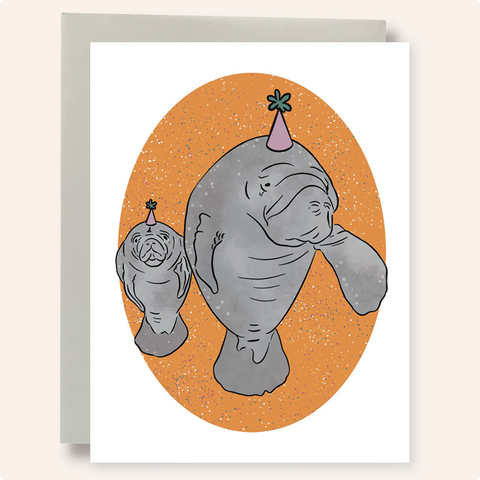 Party Manatees Greeting Card