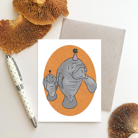 Party Manatees Greeting Card