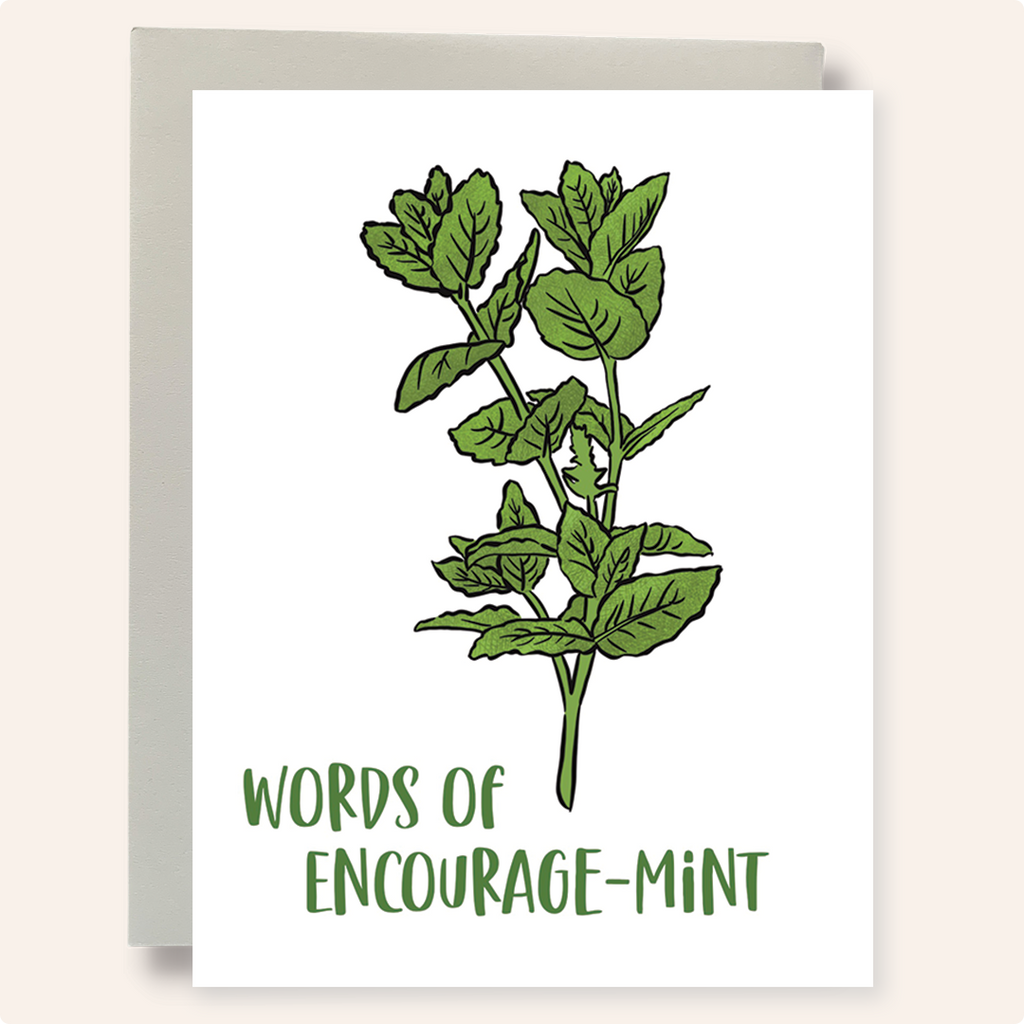 Words of Encourage-Mint Greeting Card