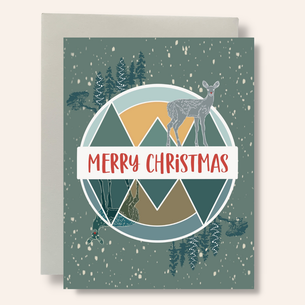 Boho Rudolph Greeting Card