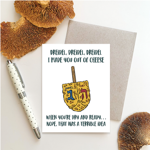 Cheese Dreidel Greeting Card