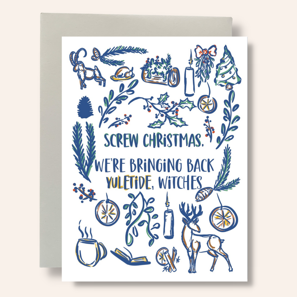 Bringing Yuletide Back, Witches Greeting Card