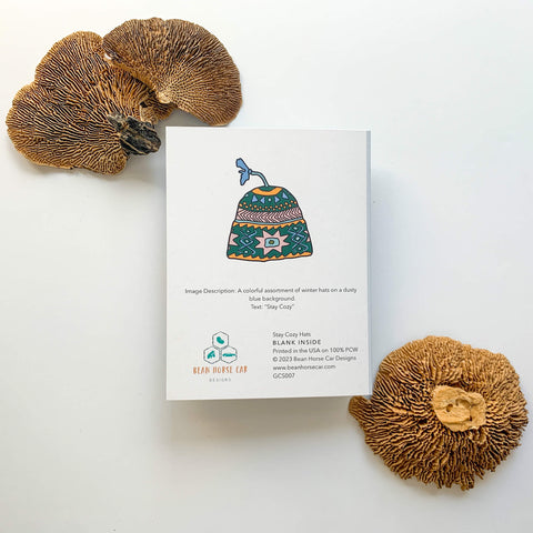 Stay Cozy Hats Greeting Card