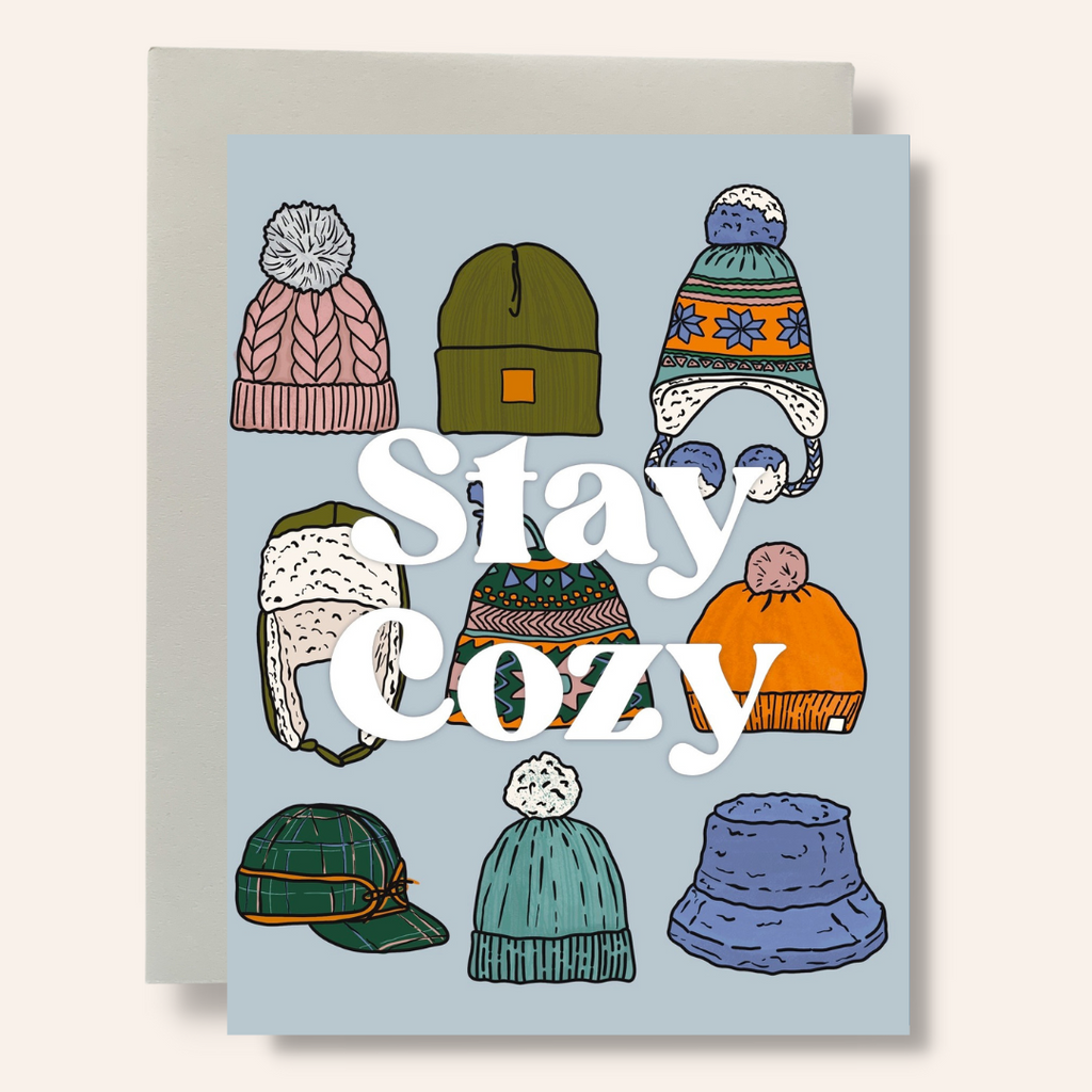 Stay Cozy Hats Greeting Card