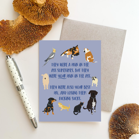 Pet Loss Sucks Greeting Card