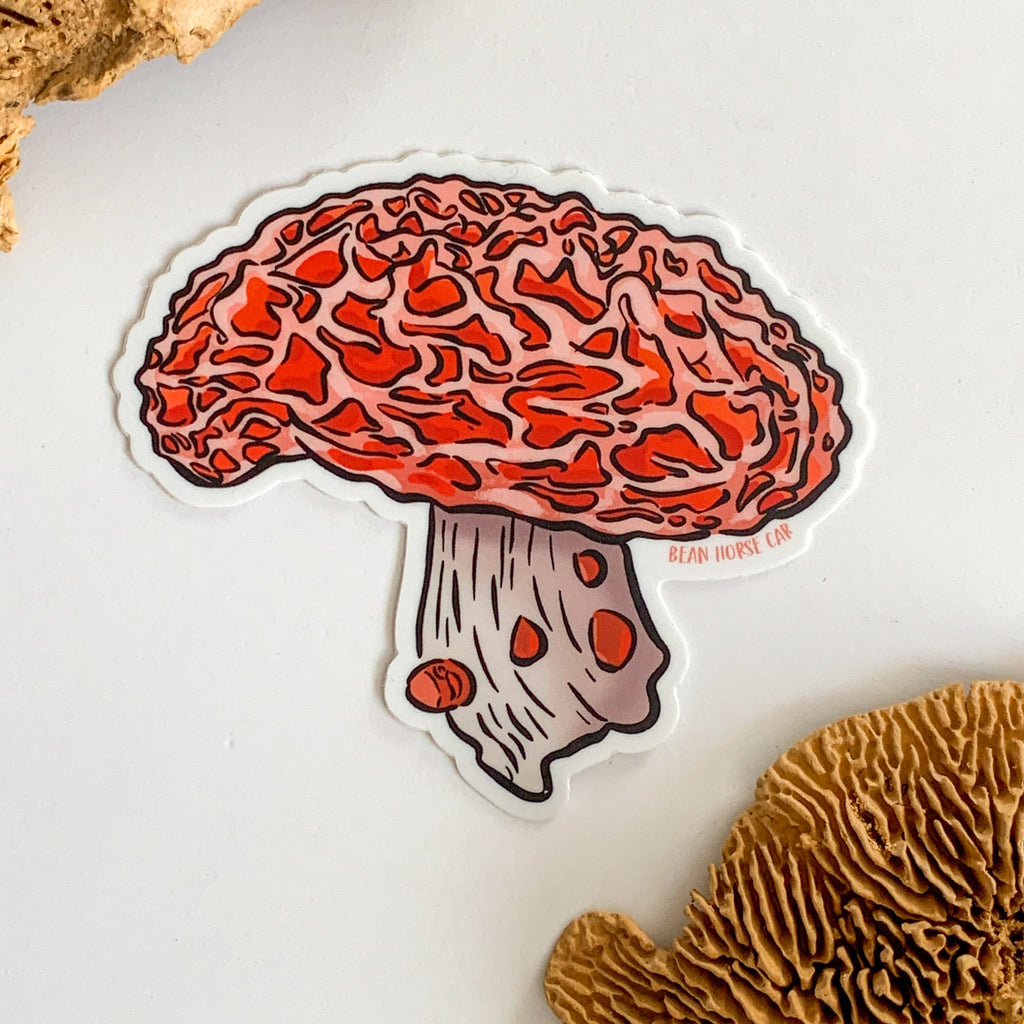Wrinkled Peach Mushroom Sticker