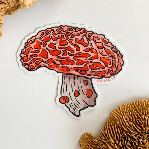 Wrinkled Peach Mushroom Sticker