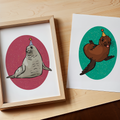 Party Sea Lion Art Print