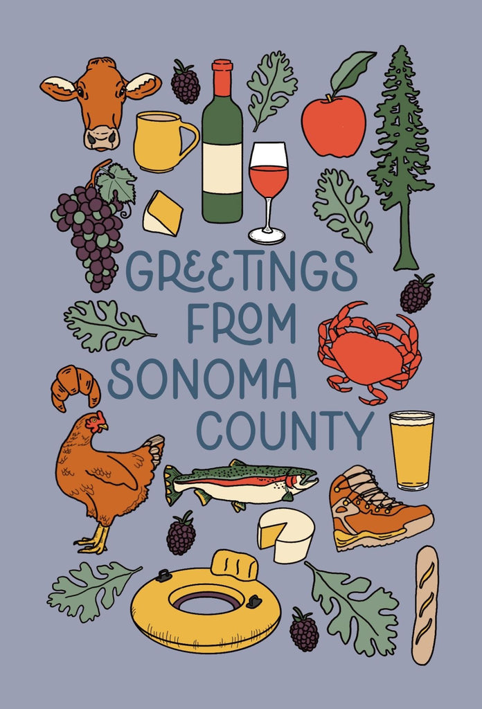 Greetings from Sonoma County Icon Postcard