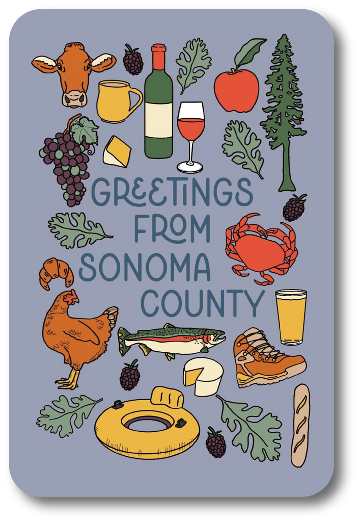Greetings from Sonoma County Icon Postcard