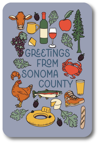 Greetings from Sonoma County Icon Postcard
