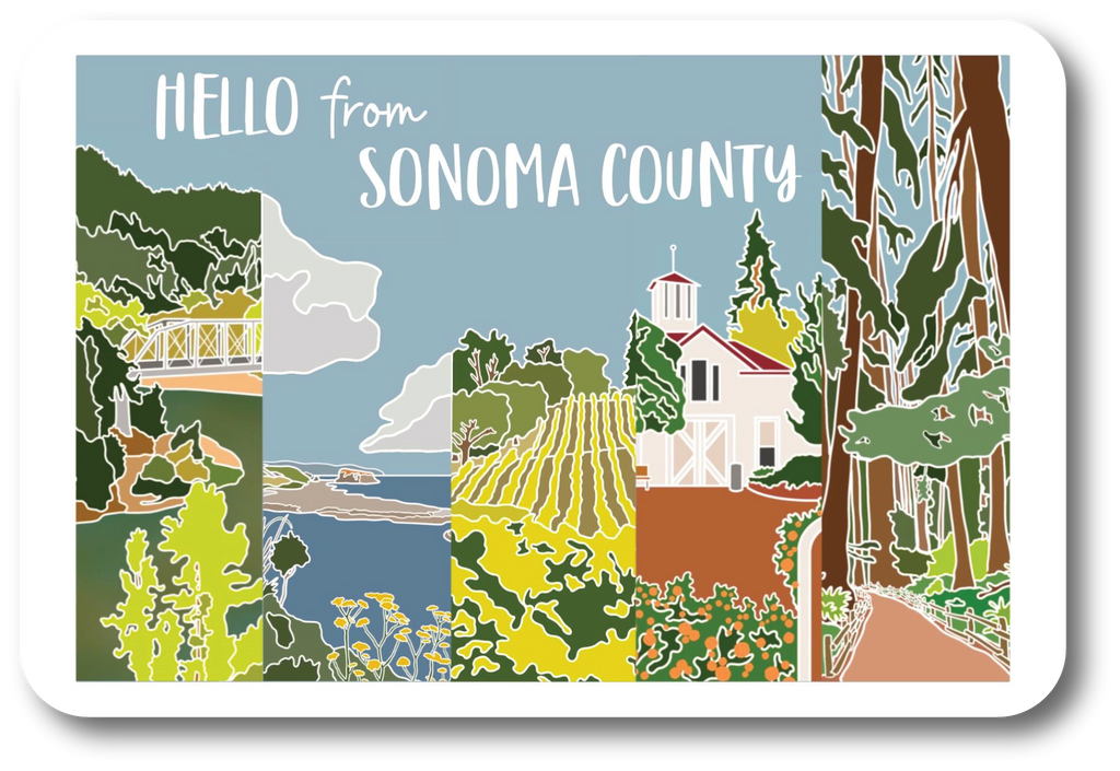 Hello from Sonoma County Postcard
