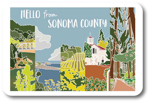 Hello from Sonoma County Postcard