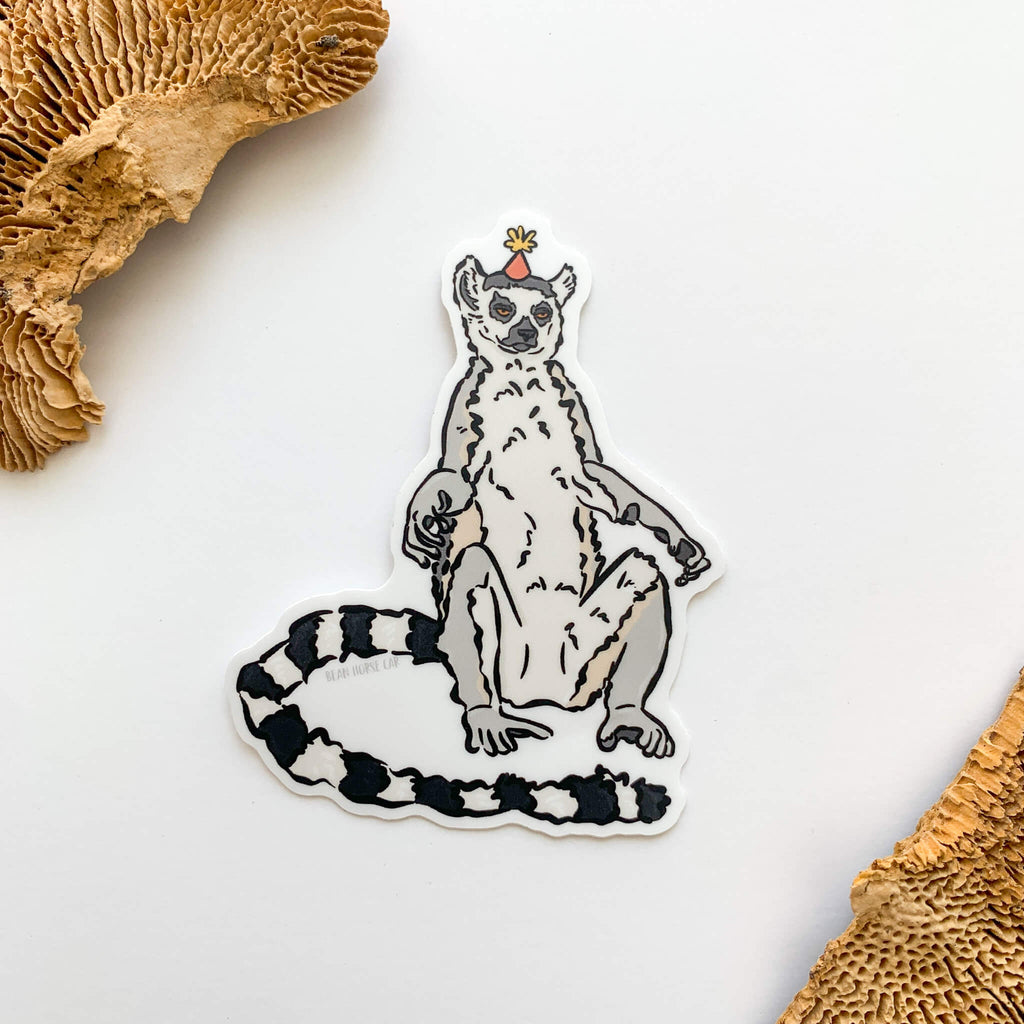 Party Ring-Tailed Lemur Sticker