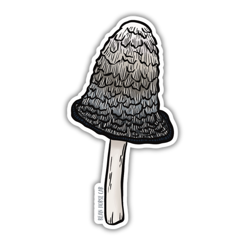 Shaggy Mane Mushroom Sticker