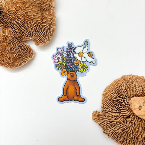 California Wildflowers Bear Sticker
