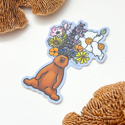 California Wildflowers Bear Sticker