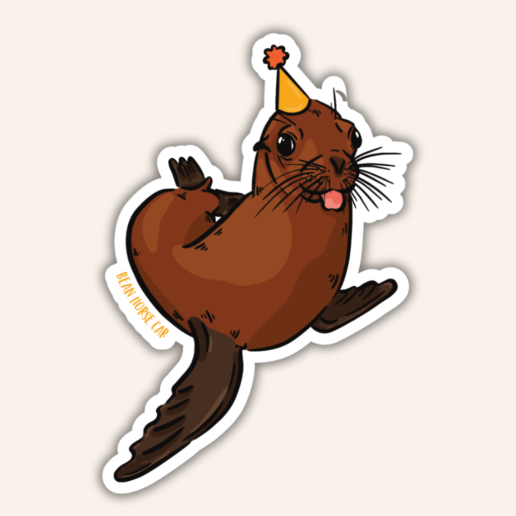 Party California Sea Lion Sticker